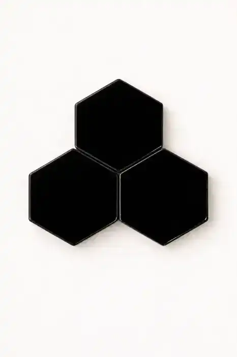 Hexagonito Liso Negro