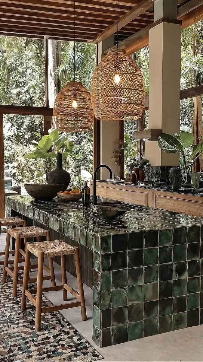 Azulejo verde deslavado